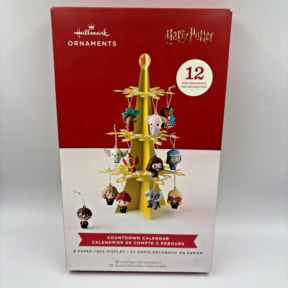 Harry Potter Hallmark Christmas Countdown Calendar w/ 12 Mini Ornaments & Tree!!